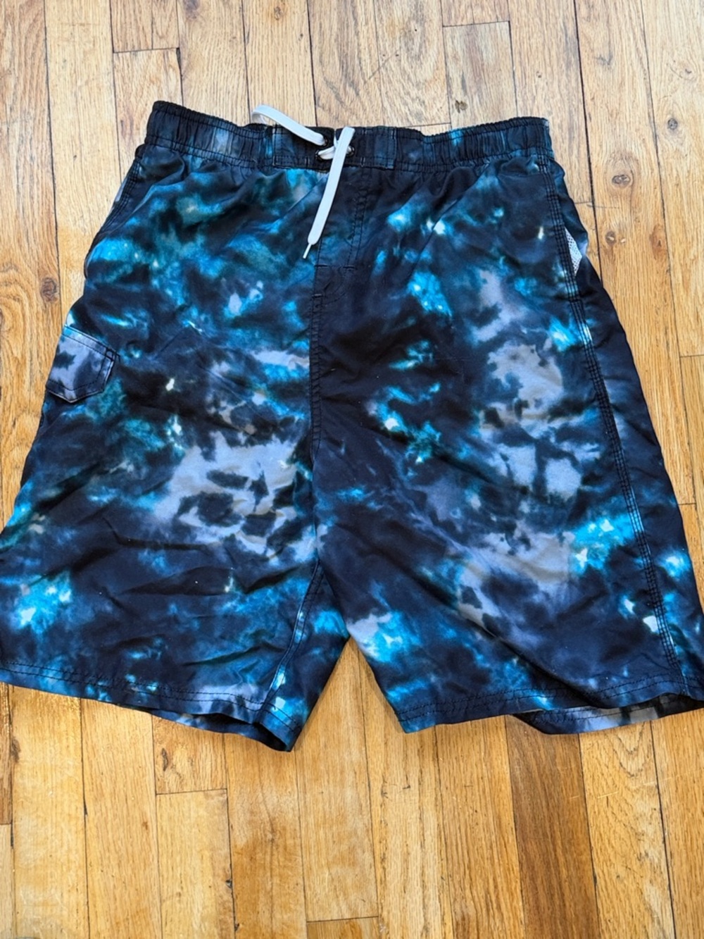 Men's Tie-Dye Blue Swim Trunks